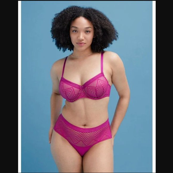 NWT thirdlove Graphic Mesh Demi Bra in Fuschsia 38F - Picture 7 of 8
